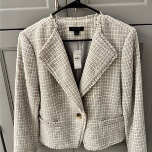 Ann Taylor Women's Cream Tweed Blazer